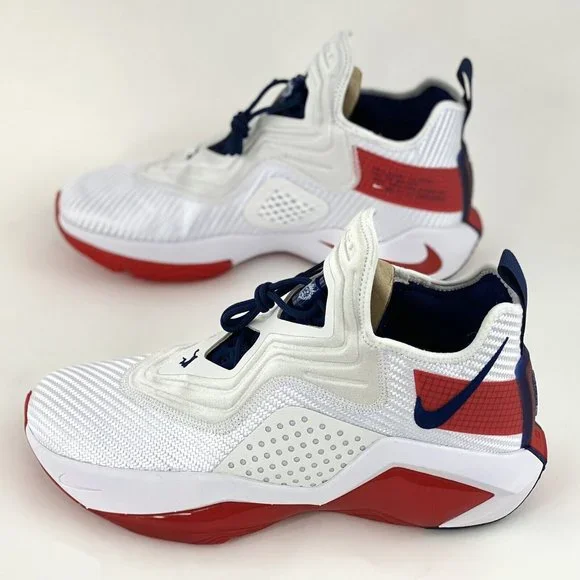 Nike LeBron Soldier 14 USA Red White Men's Basketball Sneakers Shoes - Picture 2 of 12